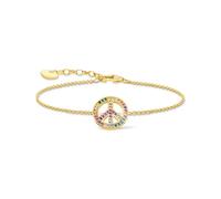 Thomas Sabo A2071-996-7-L19v Damen-Armband Peacezeichen Goldfarben Bunt