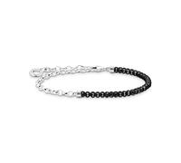 Thomas Sabo Schmuck A2100-130-11 Charm-Armband Silber und Onyx Beads 17 cm