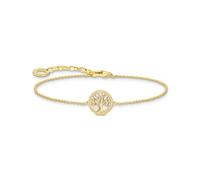 Thomas Sabo Armband mit Tree-of-Love-Anhänger und weißer Emaille, gold gelbgoldfarben