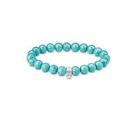 Thomas Sabo Armband X0293-404-17 925 Sterling Silber mit türkisfarbenen Beads Damen L15