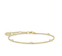 THOMAS SABO Armband weiße Steine gold 925 Sterlingsilber, 750 Gelbgold Vergoldung