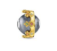 THOMAS SABO Bead 925 Sterlingsilber, vergoldet Gelbgold/Glas-Keramik Stein/synthetischer Korund/Zirkonia, Mehrfarbig, 1,1cm x 1,1cm x 1,1cm, K0347-488-7