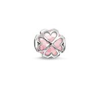 Thomas Sabo Damen-Bead Kleeblatt Karma Beads 925 Sterling Silber Rosenquarz facettiert pink K0170-034-9