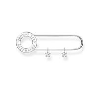 THOMAS SABO Sabo Brosche im Sicherheitsnadel-Stil aus 925er Sterlingsilber mit Weißen Steinen, Maße: 1,3cm x 4,3cm, X0279-225-14