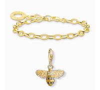 THOMAS SABO Bundle of Charm-Armband klassisch vergoldetes Silber X0031-413-39 + Damen Charm-Anhänger Biene Charm Club 925 Sterling Silber 1449-414-39