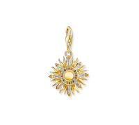 THOMAS SABO Charm-Anhänger bunte Sonne aus hochwertigem 925er Sterlingsilber mit 750er Gelbgold-Vergoldung, Maße: 30 x 18 mm, 1935-488-7