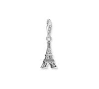 THOMAS SABO Charm-Anhänger Eiffelturm mit weißem Zirkonia Silber 925 Sterlingsilber, Geschwärzt