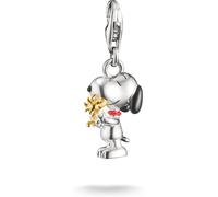 Charm-Einhänger THOMAS SABO "THOMAS SABO x Peanuts Snoopy and Woodstock Friends Charm - Original", silberfarben, gelbgoldfarben, schwarz, rot, Charms, Damen, Silber 925 (recycelt) (52014958-0) silberf