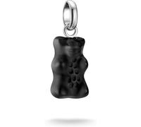 Charm-Einhänger THOMAS SABO "THOMAS SABO x HARIBO: Charm - Connect", silber (silberfarben, schwarz, schwarz), Charms, Damen, Silber 925, recycelt, mit Kristallglas (45652505-0) silberfarben, schwarz, 