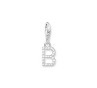 THOMAS SABO Charm-Anhänger Buchstabe B mit weißen Steinen Silber 925 Sterlingsilber