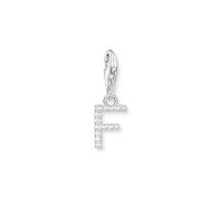 THOMAS SABO Charm-Anhänger Buchstabe F mit weißen Steinen Silber 925 Sterlingsilber