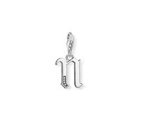 THOMAS SABO Charm-Anhänger Buchstabe N silber 925er Sterlingsilber, Geschwärzt