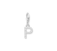 THOMAS SABO Charm-Anhänger Buchstabe P mit weißen Steinen Silber 925 Sterlingsilber