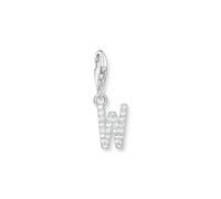 THOMAS SABO Charm-Anhänger Buchstabe W mit weißen Steinen Silber 925 Sterlingsilber