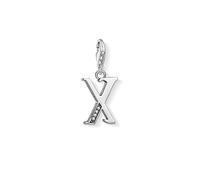 THOMAS SABO Charm-Anhänger Buchstabe X silber 925er Sterlingsilber, Geschwärzt