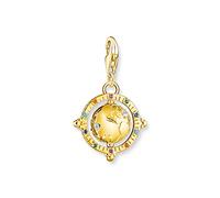 Thomas Sabo 1923-488-7 Charm-Anhänger - Silber vergoldet Gelbgold + Glas-Keramik Stein - Welt