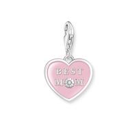 THOMAS SABO Charm-Anhänger Herz mit Best Mom Silber recycletes 925 Sterlingsilber 2021-007-9