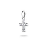 THOMAS SABO Charm-Anhänger Kreuz mit weißen Steinen Connect Silber Recyceltes 925 Silber