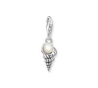 THOMAS SABO Charm-Anhänger Muschel mit Perle silber 925 Sterlingsilber, Geschwärzt