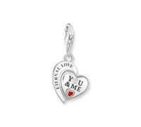 Thomas Sabo Charm YOU & Me 2108-691-21 Herz – 925er Sterling Silber, geschwärzt, Kaltemail