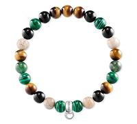 THOMAS SABO Charm-Armband Braun, Grün, Weiß 925er Sterlingsilber