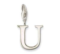 Thomas Sabo Damen Charm-Anhänger Buchstabe A-Z Charm Club Geschwärzt 925 Sterling Silber, Buchstabe U
