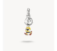 Charm-Einhänger THOMAS SABO "THOMAS SABO x Peanuts Charlie Brown Charm - Connect", silberfarben, schwarz, gelb, braun, Charms, Damen, Silber 925 (recycelt) (43070227-0) silberfarben, schwarz, gelb, br