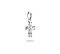 THOMAS SABO Charm-Anhänger Kreuz mit weißen Steinen Connect Silber Recyceltes 925 Silber