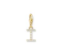 Thomas Sabo Anhänger Charm-Club Buchstabe I Vergoldet Gelbgold Zirkonia Weiß 1972-414-14
