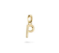 Charm Buchstabe THOMAS SABO "Charm Alphabet/Buchstabe - Connect", gold (gelbgoldfarben), Charms, Damen, P, Silber 925, recycelt (27340620-0) gelbgoldfarben