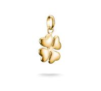 Thomas Sabo Charm Club Connect Charm-Anhänger Glücksklee in 3D 18k Vergoldung Recyceltes 925 Silber CC1236-413-39