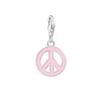THOMAS SABO Charm-Anhänger Peace-Zeichen, 925 Sterling Silber, Pink Emaille
