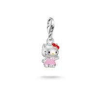 Charm-Einhänger THOMAS SABO "THOMAS SABO ♡ Hello Kitty Charm klassisch pink - Original", silberfarben, schwarz, rot, gelb, pink, Charms, Damen, Metall, Emaille (88366517-0) silberfarben, schwarz, rot,