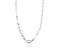 Thomas Sabo Connect C1211-082-14-L45 - Charm Kette Perlen und Paperclip mit einem Connect Link - Silber + Zuchtperle - 45 cm