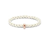 THOMAS SABO Charm-Perlenarmband aus Sterling-Silber mit 750er Roségold-Vergoldung, Länge: 17,5cm, X0284-428-14-L17,5