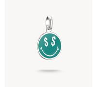 Charm-Einhänger THOMAS SABO "SMILEYWORLDDollars Charm - Connect", silber (silberfarben, grün), Charms, Damen, Silber 925 (recycelt) (35387829-0) silberfarben, grün