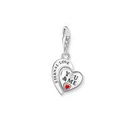 Thomas Sabo Charm YOU & Me 2108-691-21 Herz – 925er Sterling Silber, geschwärzt, Kaltemail