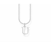 Thomas Sabo Damen Halskette Buchstabe U silber 925 Sterlingsilber, 38-45 cm Länge