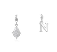 THOMAS SABO -Clasp Charms 925_Sterling_Silber 1848-051-14 & Damen Charm-Anhänger N Buchstabe Charm Club 925 Sterling Silber 0188-001-12