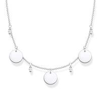 THOMAS SABO Collier mit drei Coins und weißen Steinen silber 925 Sterlingsilber