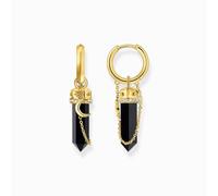 THOMAS SABO Creolen mit Onyx-Anhänger und Kette vergoldet 750 Gelbgold Vergoldung, 925 Sterlingsilber