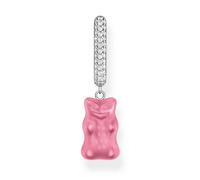 Thomas Sabo Einzel-Creole mit pinkem Goldbären-Anhänger in Midiversion und Steinen Silber pink CR727-052-9