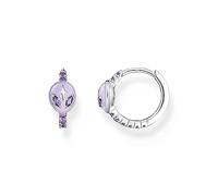 THOMAS SABO Creole Alienkopf mit Kaltemaille und violetten Steinen Silber 925 Sterlingsilber, Kaltemail