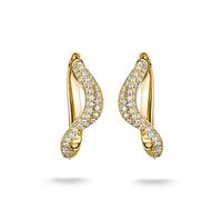THOMAS SABO Creolen in Wellenform mit weißen Zirkonia Premium Legierung 18k Vergoldet