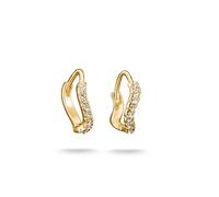 Paar Creolen THOMAS SABO "gelbgoldfarben", gold (gelbgoldfarben, weiß, weiß), Ohrringe, Damen, Metall, mit Zirkonia (synth.) (96843519-0) gelbgoldfarben, weiß, weiß