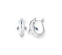 THOMAS SABO Creolen Delfin mit blauen Steinen 925 Sterlingsilber, Geschwärzt