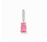 Thomas Sabo Einzel-Creole mit pinkem Goldbären-Anhänger in Midiversion und Steinen Silber pink CR727-052-9