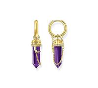 THOMAS SABO Creolen mit Anhänger aus imitiertem Amethyst vergoldet 750 Gelbgold Vergoldung, 925 Sterlingsilber