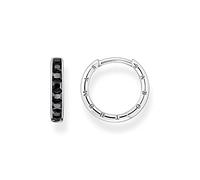 THOMAS SABO Creolen schwarze Steine pavé silber 925 Sterlingsilber, Geschwärzt