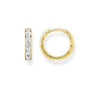 THOMAS SABO Creolen weiße Steine Pavé gold 925 Sterlingsilber, 750 Gelbgold Vergoldung